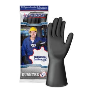 GUANTE LATEX INDUSTRIAL C35 T/7 NEGRO