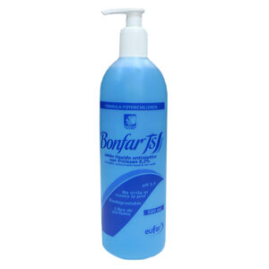 JABÓN LIQUIDO ANTISÉPTICO HUMECTANTE BONFAR TS (TRICLOSAN 0,2 %) MARCA: EUFAR PRESENTACION: FRASCO DE 500 ML. CON VALVULA DISPENSADORA