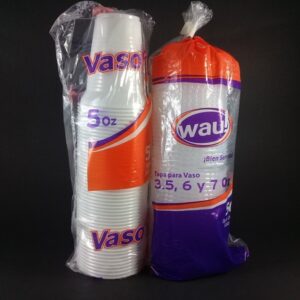 VASO DE 5 ONZAS BLANCO PAQUETE X 50 VACAN CAJA X 3000