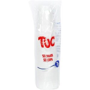 VASO TUC 7 ONZAS TRANSPARENTE PAQUETE X 50 UND