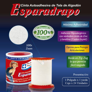ESPARADRAPO TELA 1"X1 YRD CARRETE PROMEDICAL X 3