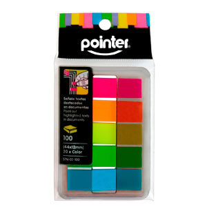BANDERITAS POINTER 1/2" X 5 COLORES SURTIDO NEON