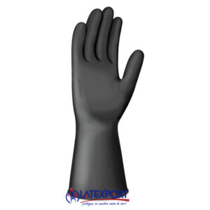 GUANTE LATEX INDUSTRIAL C25 T-7 NEGRO