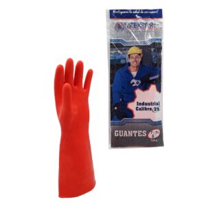 GUANTE LATEX INDUSTRIAL C25 /T-7 ROJO